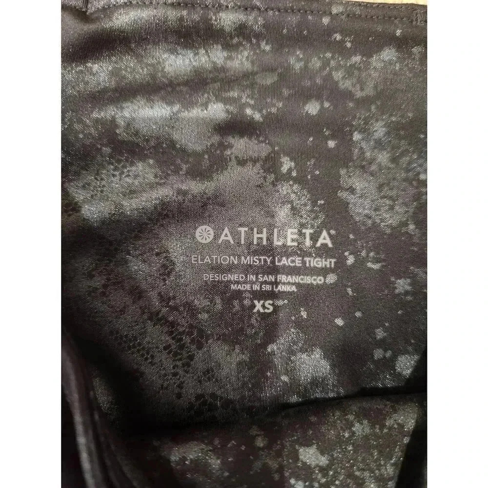 Athleta Elation Misty Lace Tights Leggings Size XS Dark Gray - Picture 3 of 7